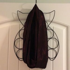 Deep Red/Black Metallic Infinity Scarf (13x76”)